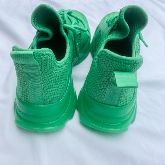 NEW Steve Madden Women's Maxima Rhinestone-trim Trainer Sneakers In Green Multi - Picture 3 of 7